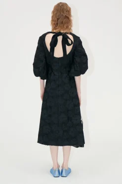 STINE GOYA 3/4 Volume Sleeves Midi Dress - Anemone Jacquard AnemoneJacquard New