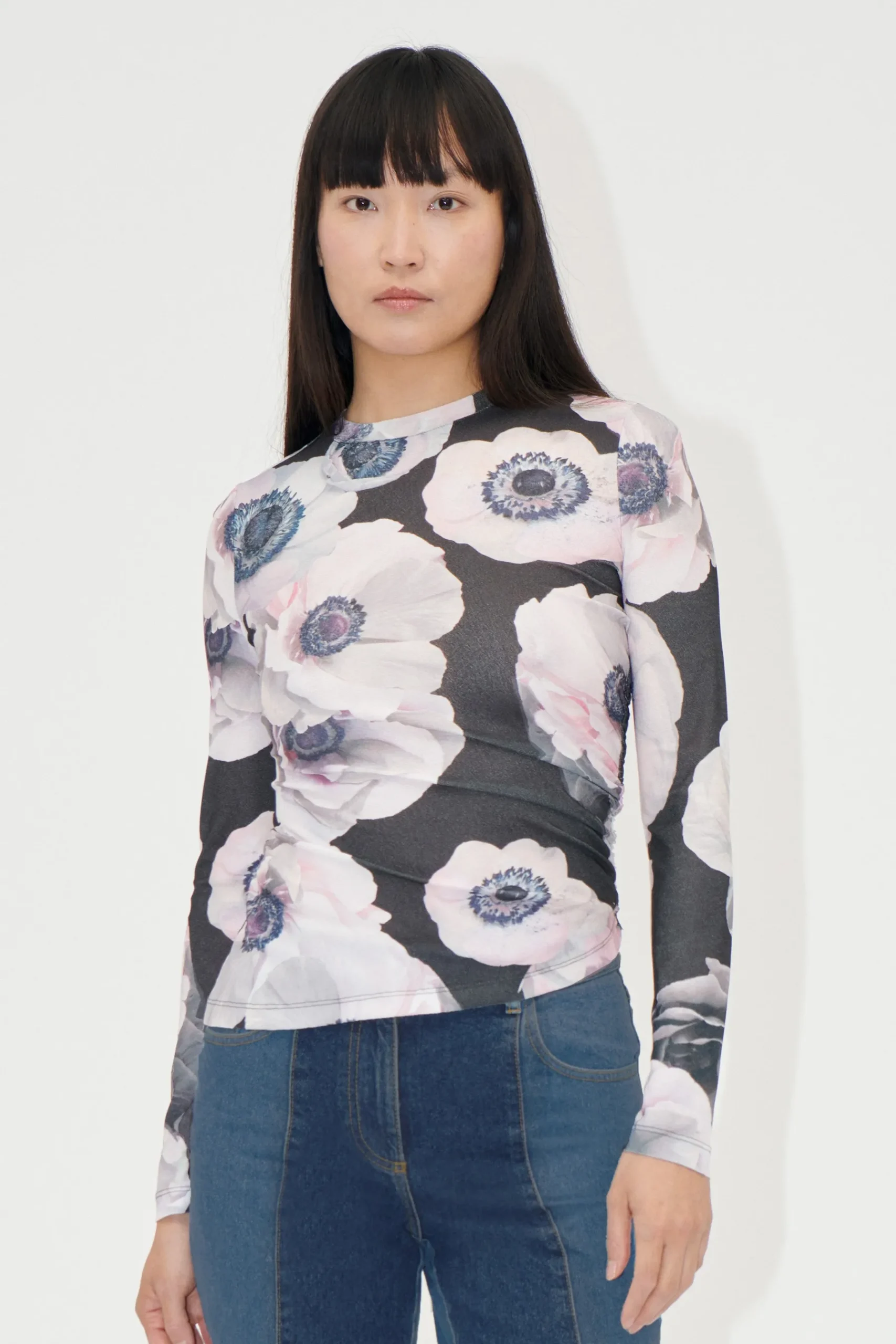 STINE GOYA Asymmetric Long Sleeve Top - Nostalgic Anemone NostalgicAnemone Clearance