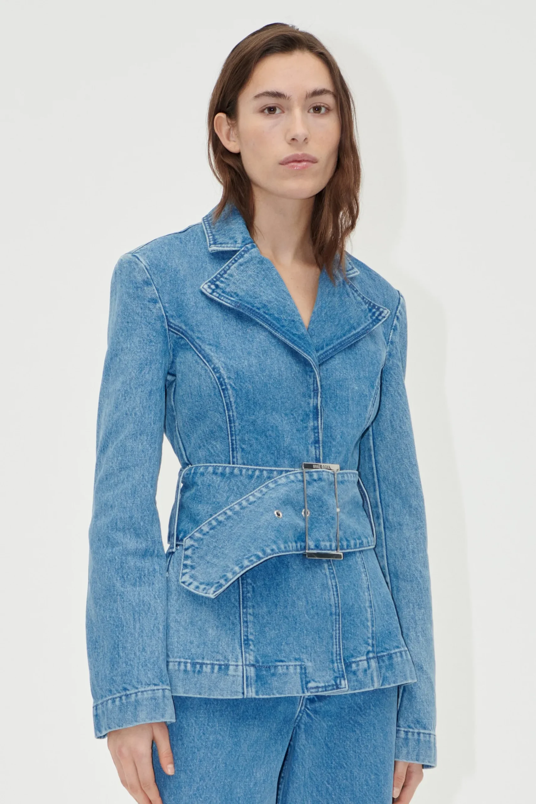 STINE GOYA Belted Tailored Jacket - Denim Blue DenimBlue Best
