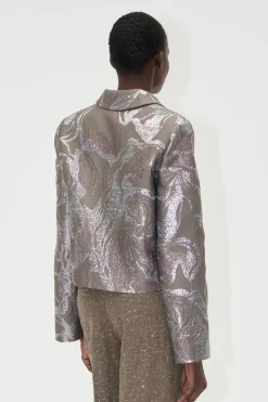 STINE GOYA Boxy Straight Jacket - Abstract Foliage AbstractFoliage Clearance