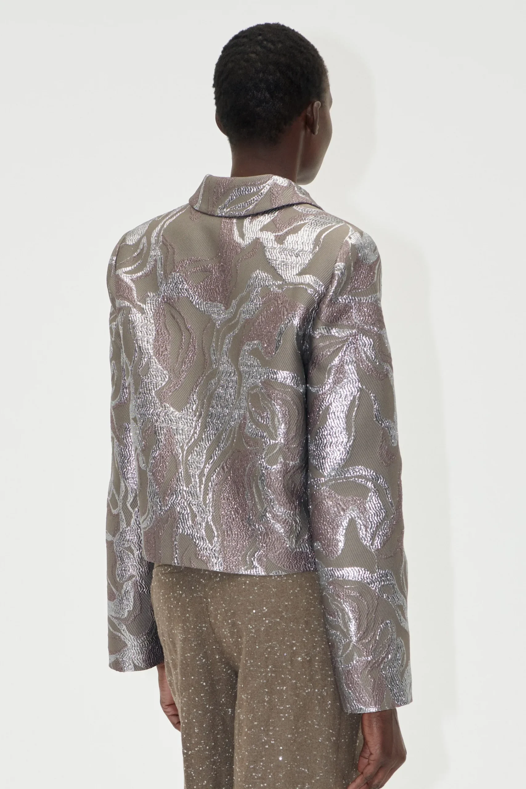 STINE GOYA Boxy Straight Jacket - Abstract Foliage AbstractFoliage Clearance