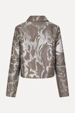 STINE GOYA Boxy Straight Jacket - Abstract Foliage AbstractFoliage Clearance