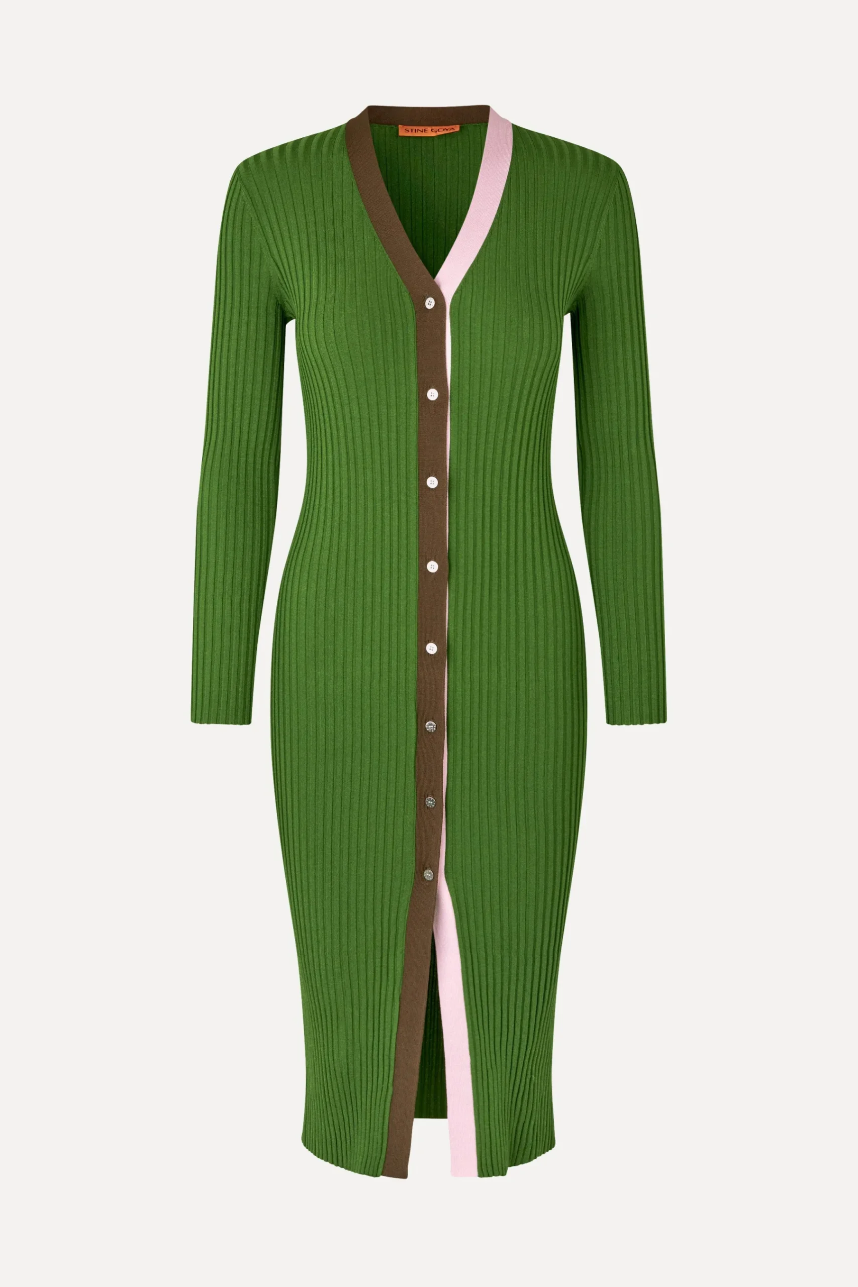 STINE GOYA Cardigan Dress - Sage Green Multi SageGreenMulti Discount