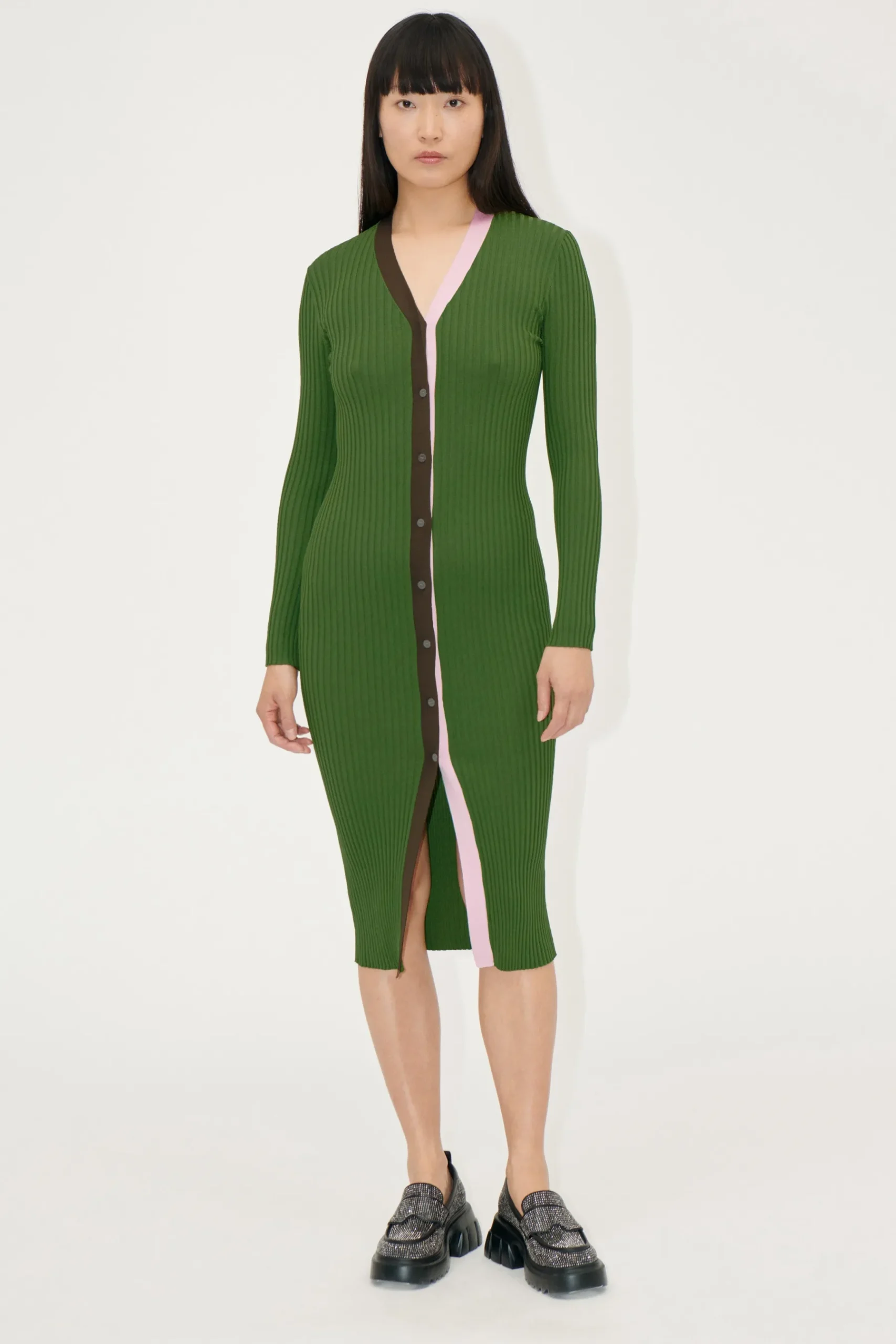 STINE GOYA Cardigan Dress - Sage Green Multi SageGreenMulti Discount