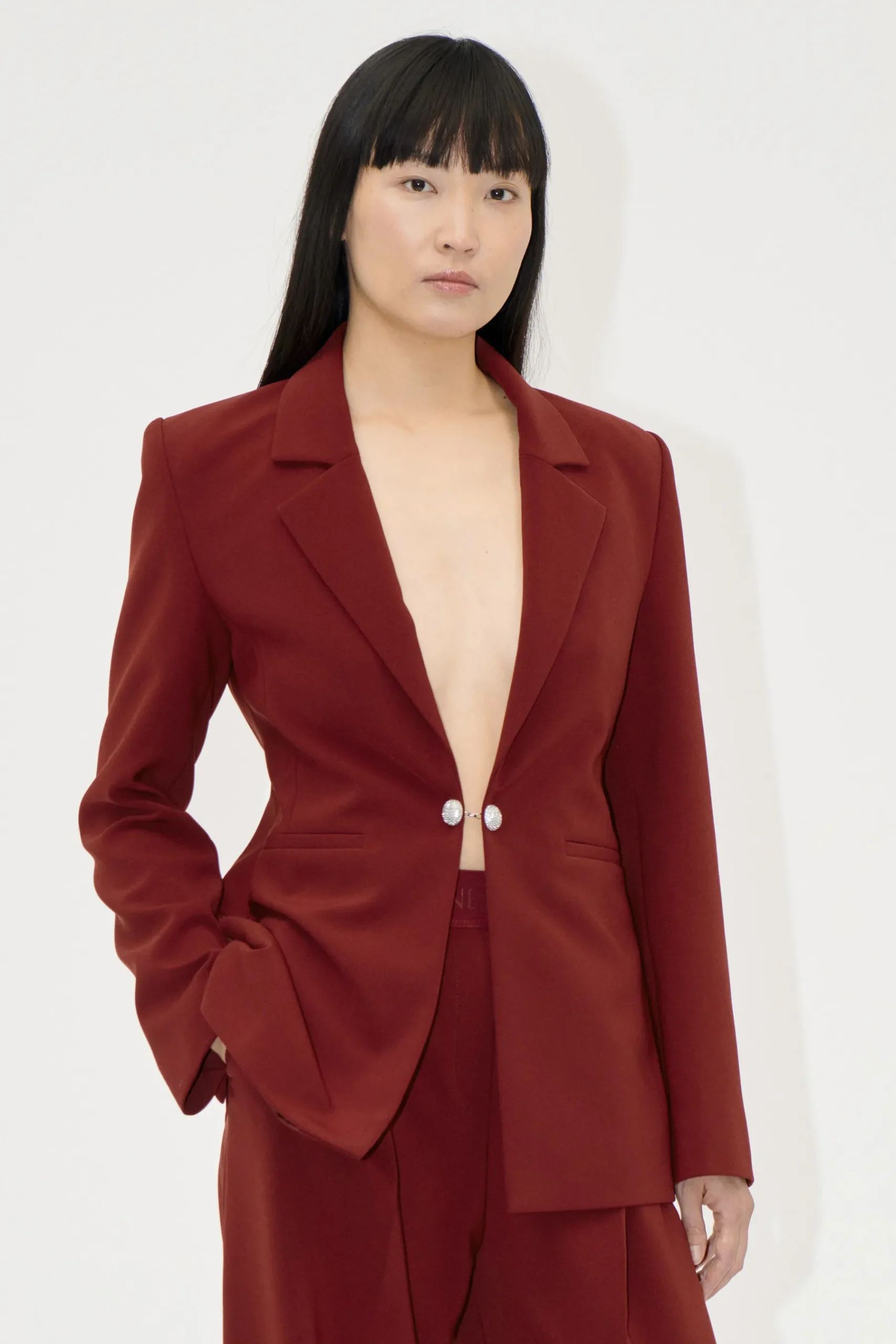 STINE GOYA Classic Fit Blazer - Bordeaux Fashion