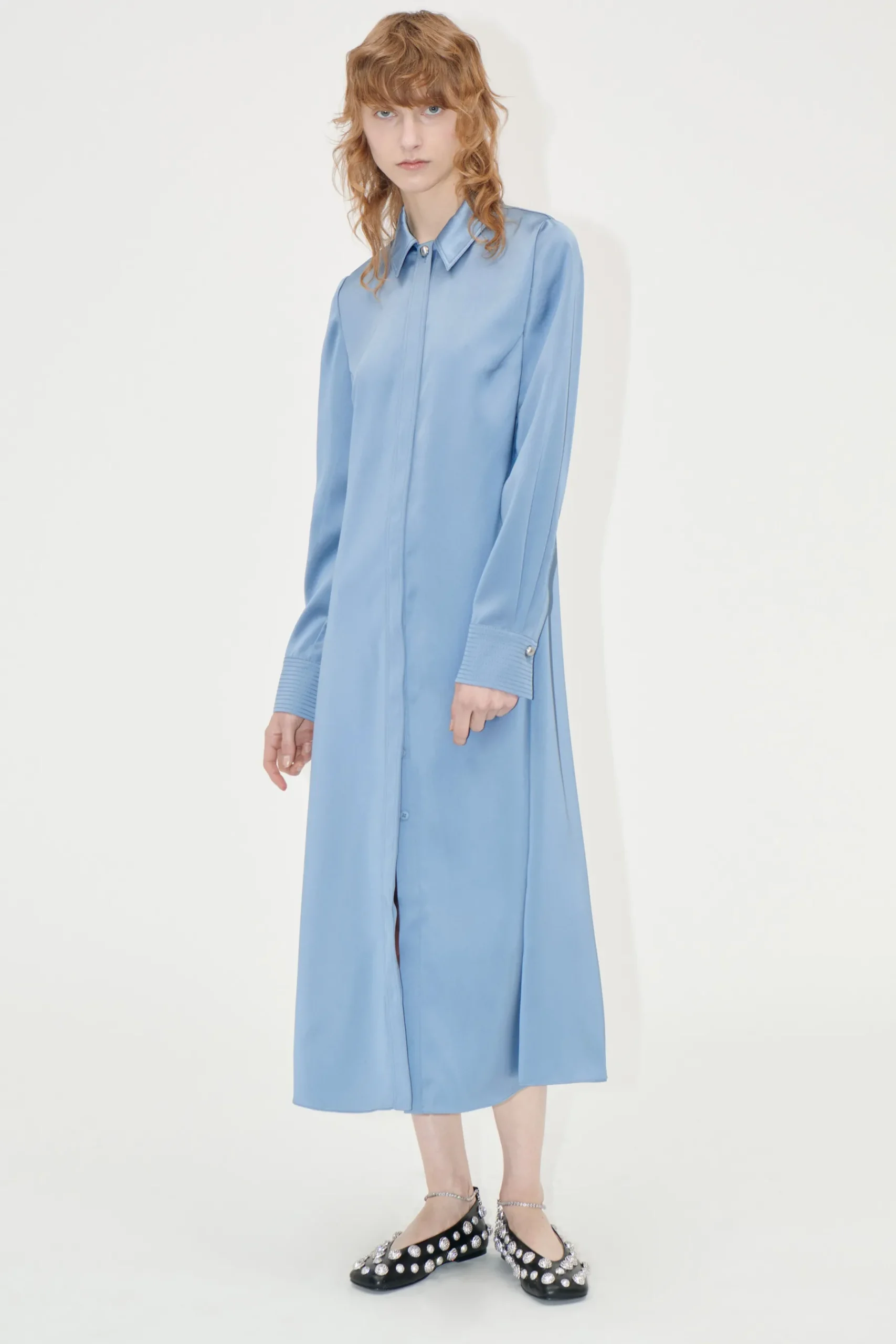STINE GOYA Collared Midi Dress - Infinity Blue InfinityBlue Flash Sale