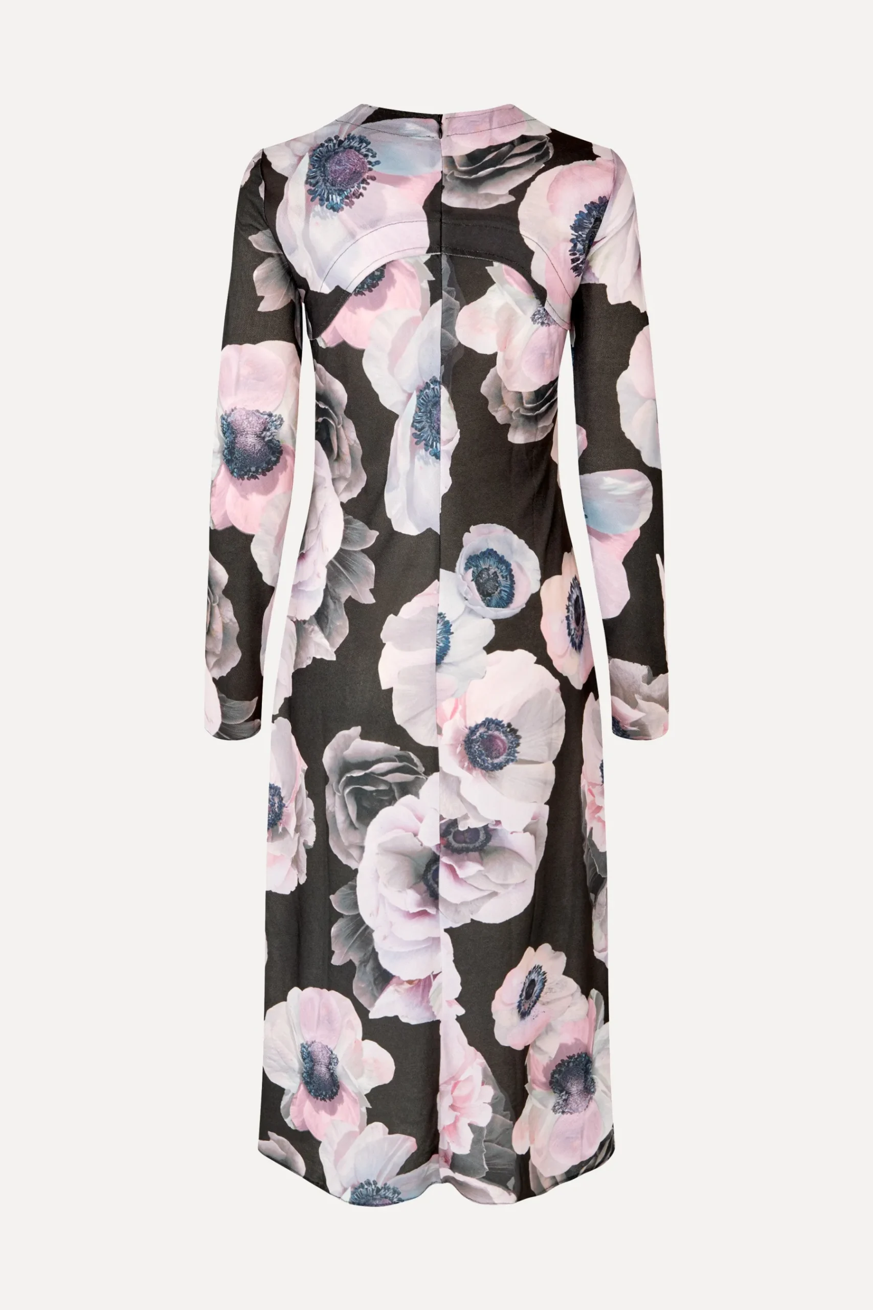 STINE GOYA Crewneck Long Sleeve Midi Dress - Nostalgic Anemone NostalgicAnemone Sale