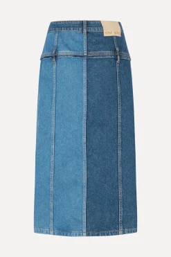 STINE GOYA Denim Midi Skirt - Two Tone Denim TwoToneDenim Clearance