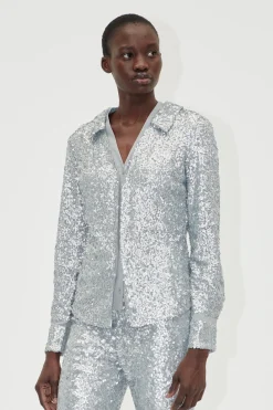 STINE GOYA Double Collar Shirt - Steel Grey SteelGrey Discount