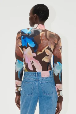 STINE GOYA Elastic High Neck Collared Top - Aquarelle Garden AquarelleGarden Store