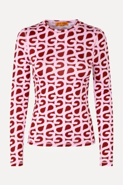 STINE GOYA Elastic Long Sleeve Top - SG Logo Burgundy Pink SGLogoBurgundyPink Shop