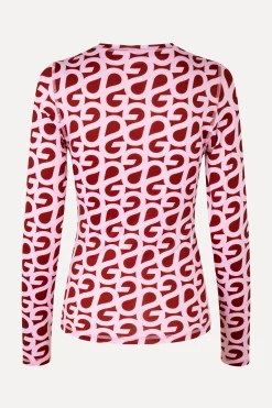 STINE GOYA Elastic Long Sleeve Top - SG Logo Burgundy Pink SGLogoBurgundyPink Shop