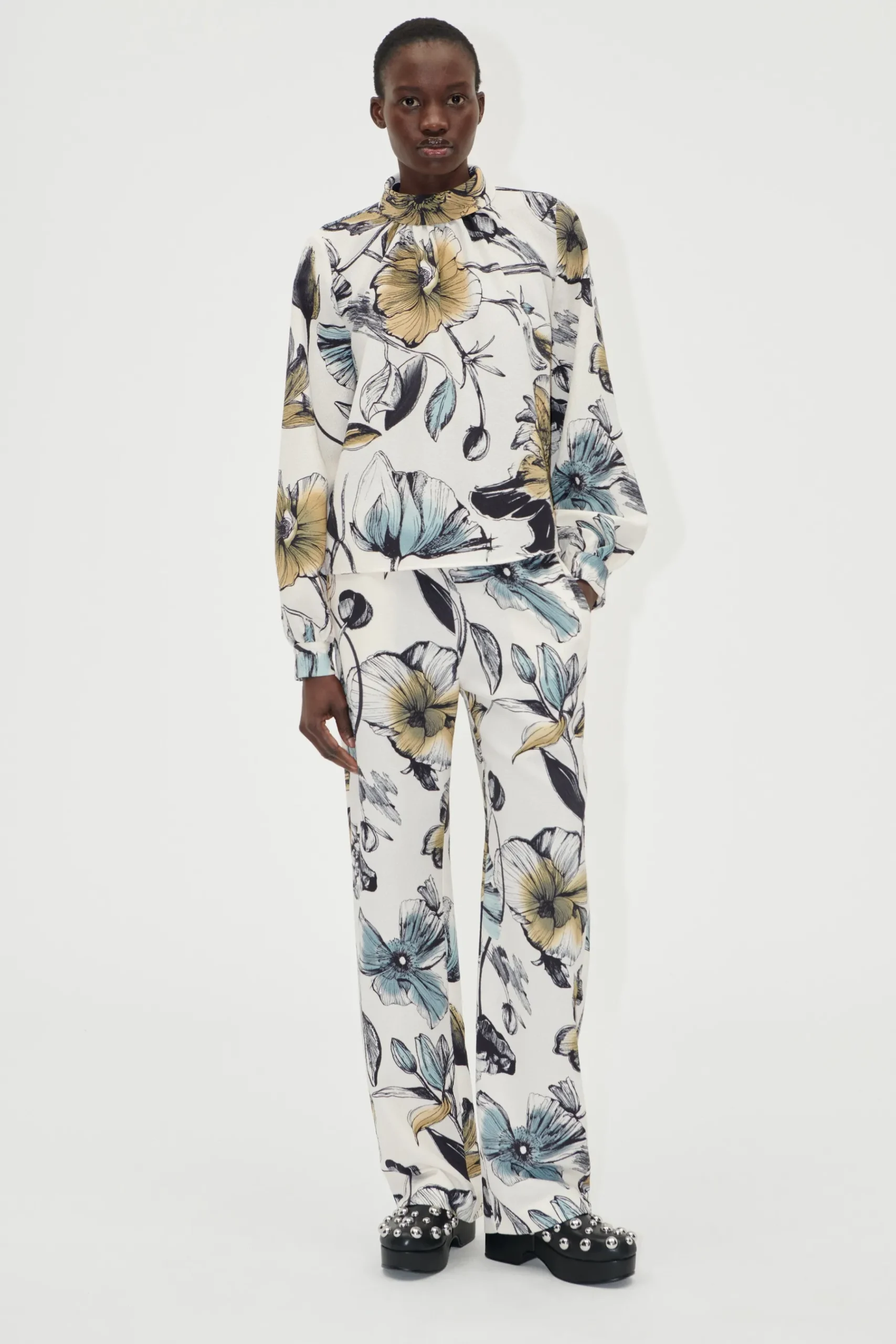 STINE GOYA Elasticated Long Pants - Fine Line Poppies FineLinePoppies Best