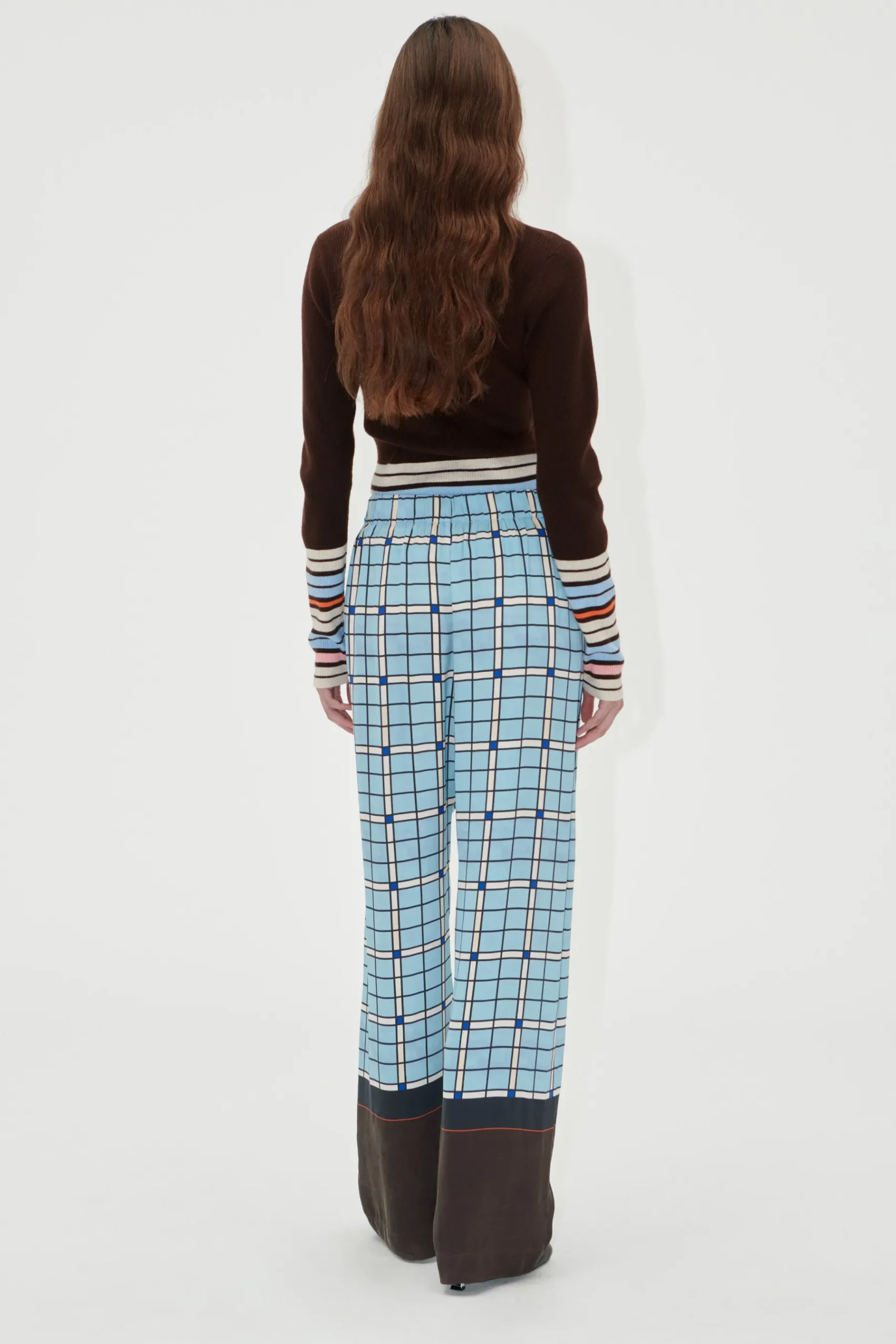 STINE GOYA Elasticated Long Pants - Window Check WindowCheck Clearance