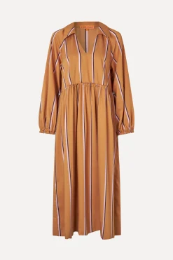 STINE GOYA Elasticated Midi Dress - Cocoa Stripes CocoaStripes Shop