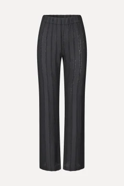 STINE GOYA Elasticated Straight Long Pants - Black / White Online