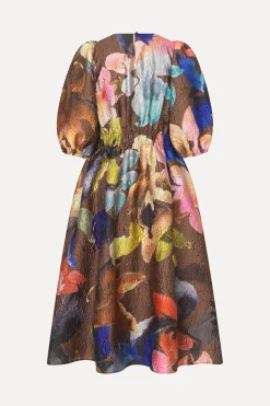 STINE GOYA Gathered Waist Channel Midi Dress - Aquarelle Garden AquarelleGarden Online