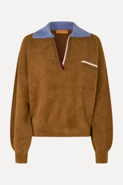 STINE GOYA Knit Polo - Partridge Brown PartridgeBrown Outlet