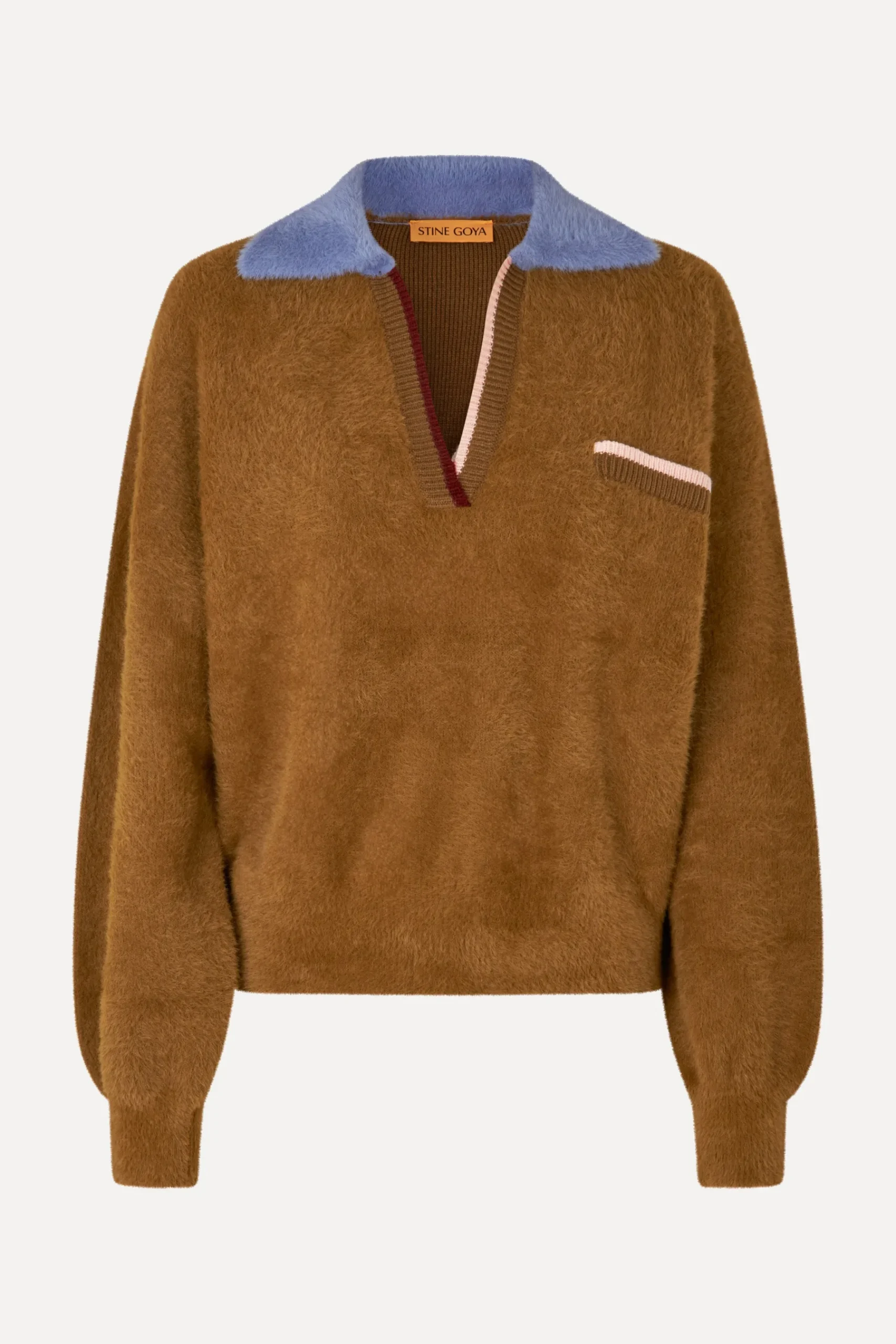 STINE GOYA Knit Polo - Partridge Brown PartridgeBrown Outlet