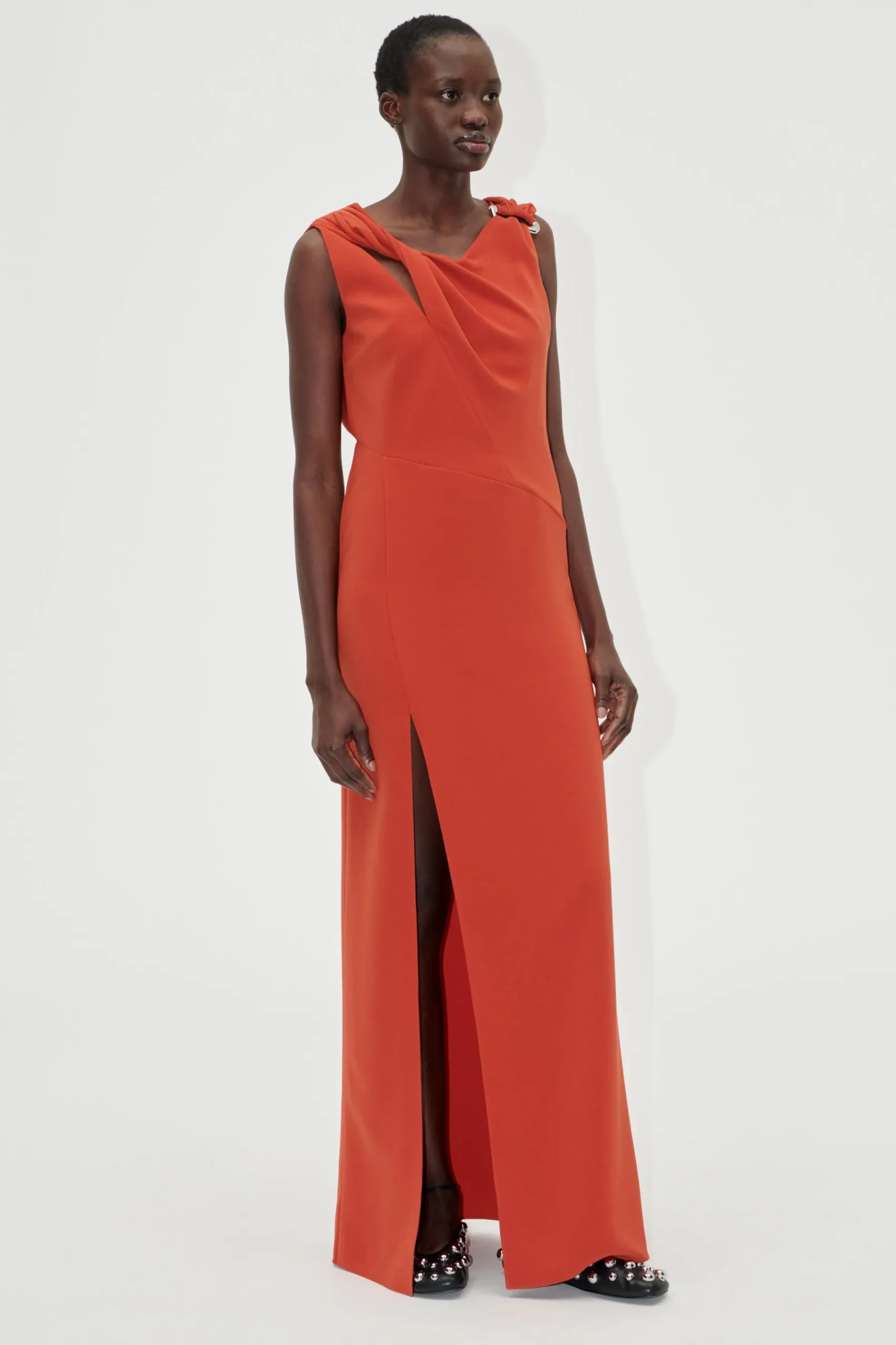 STINE GOYA Knotted Floor Length Dress - Red Ochre RedOchre Cheap