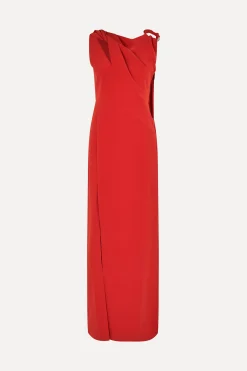 STINE GOYA Knotted Floor Length Dress - Red Ochre RedOchre Cheap