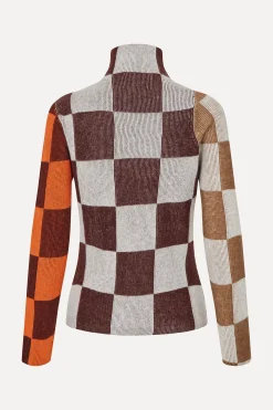 STINE GOYA Long Sleeve Asymmetric Top - Chocolate Combo ChocolateCombo Shop