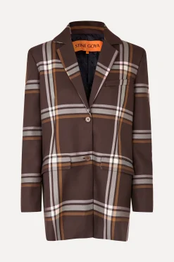 STINE GOYA Long Sleeve Boxy Blazer - Weaved Checks WeavedChecks Best