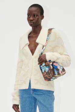 STINE GOYA Long Sleeve Cropped Cardigan - SG Monogram SGMonogram Cheap