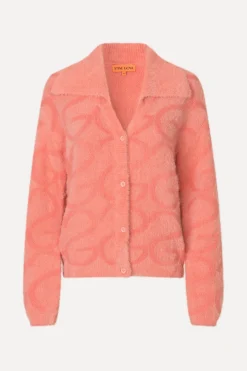 STINE GOYA Long Sleeve Cropped Cardigan - SG Monogram Pink SGMonogramPink Fashion