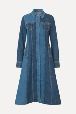 STINE GOYA Long Sleeve Denim Dress - Two Tone Denim TwoToneDenim Best