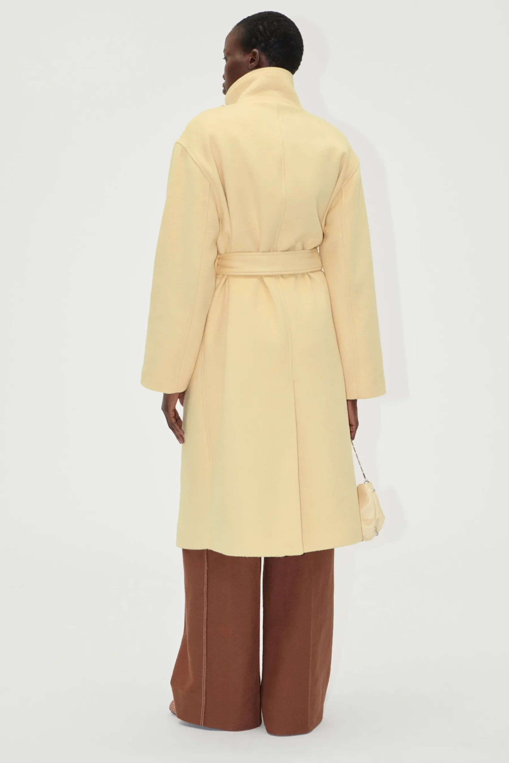STINE GOYA Long Sleeve High Collar Coat - Butter Milk ButterMilk Best