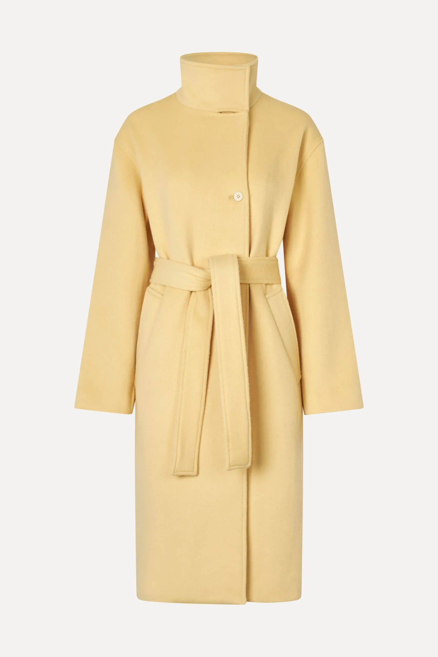 STINE GOYA Long Sleeve High Collar Coat - Butter Milk ButterMilk Best