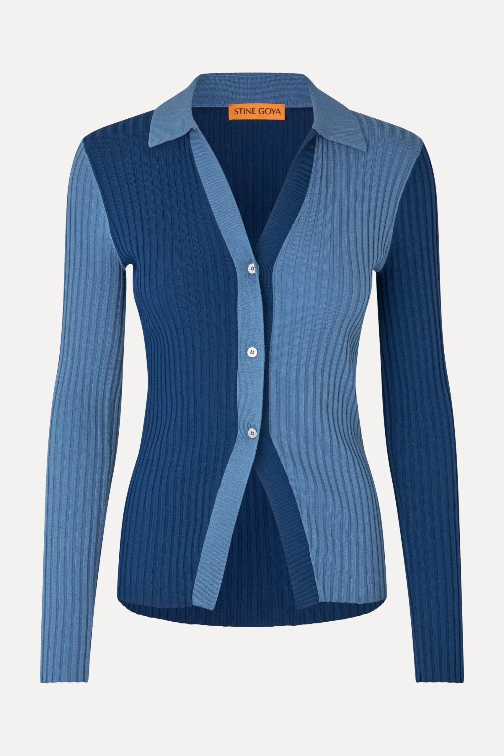 STINE GOYA Long Sleeve Polo - Blue Jean BlueJean Fashion