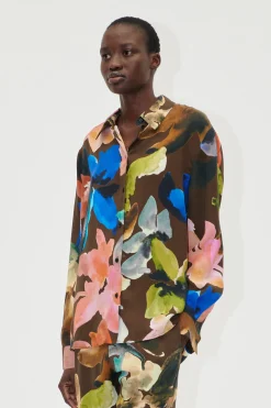 STINE GOYA Long Sleeve Shirt - Aquarelle Garden AquarelleGarden Cheap