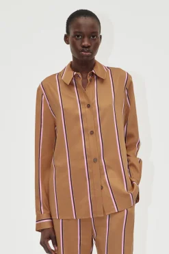 STINE GOYA Long Sleeve Shirt - Cocoa Stripes CocoaStripes Online