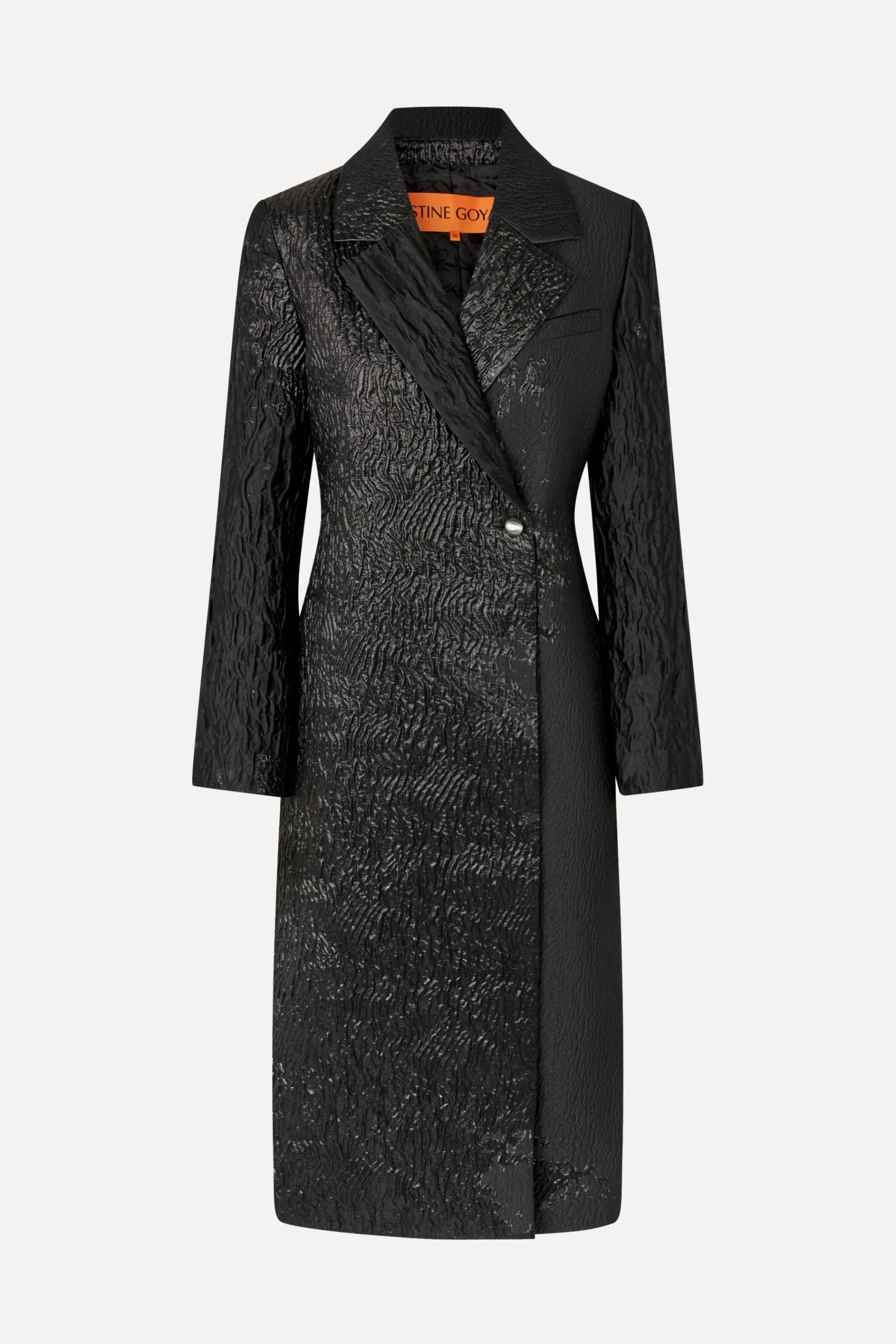 STINE GOYA Long Sleeve Straight Coat - Black Impressionist Hue BlackImpressionistHue Discount