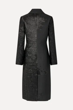 STINE GOYA Long Sleeve Straight Coat - Black Impressionist Hue BlackImpressionistHue Discount