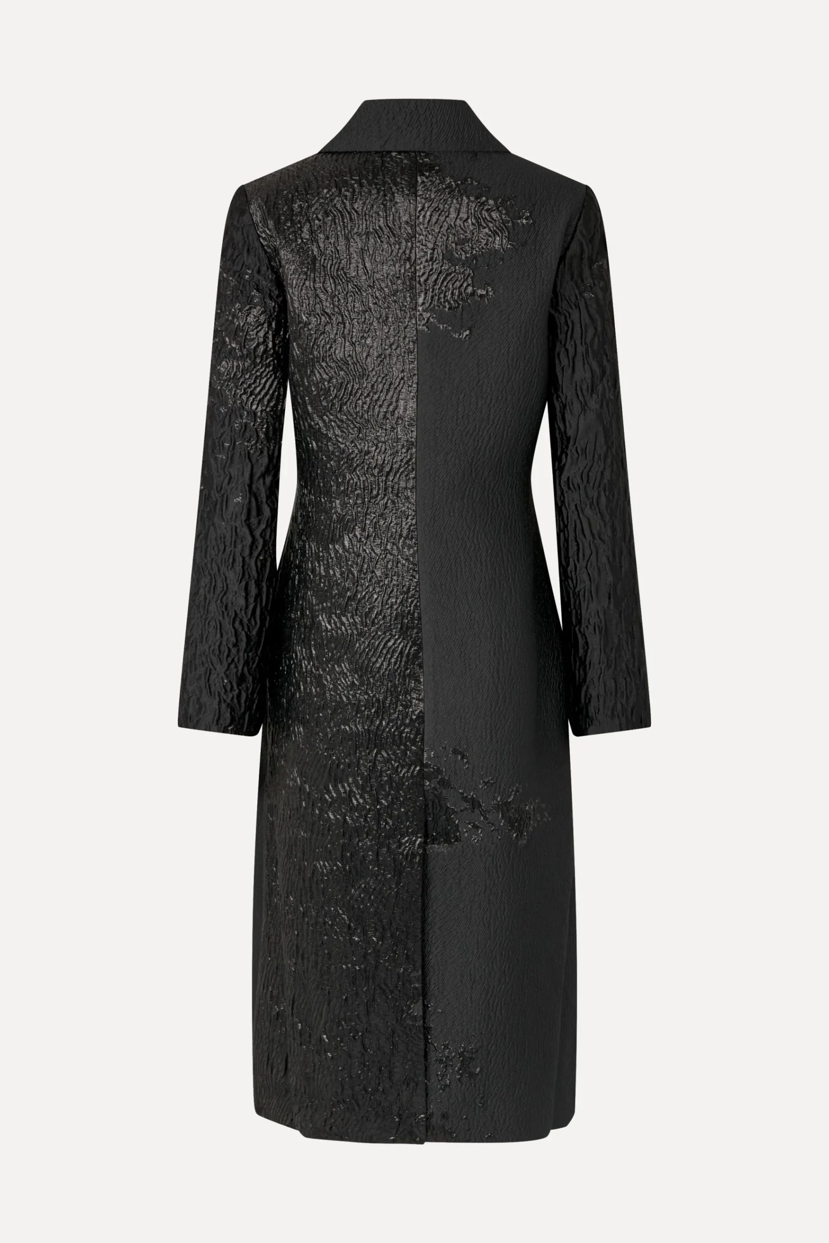 STINE GOYA Long Sleeve Straight Coat - Black Impressionist Hue BlackImpressionistHue Discount