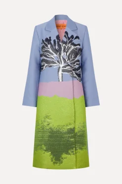 STINE GOYA Long Sleeve Straight Coat - Tree Flash Sale