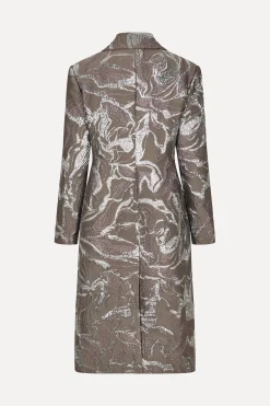 STINE GOYA Long Sleeve Straight Coat - Abstract Foliage AbstractFoliage Best