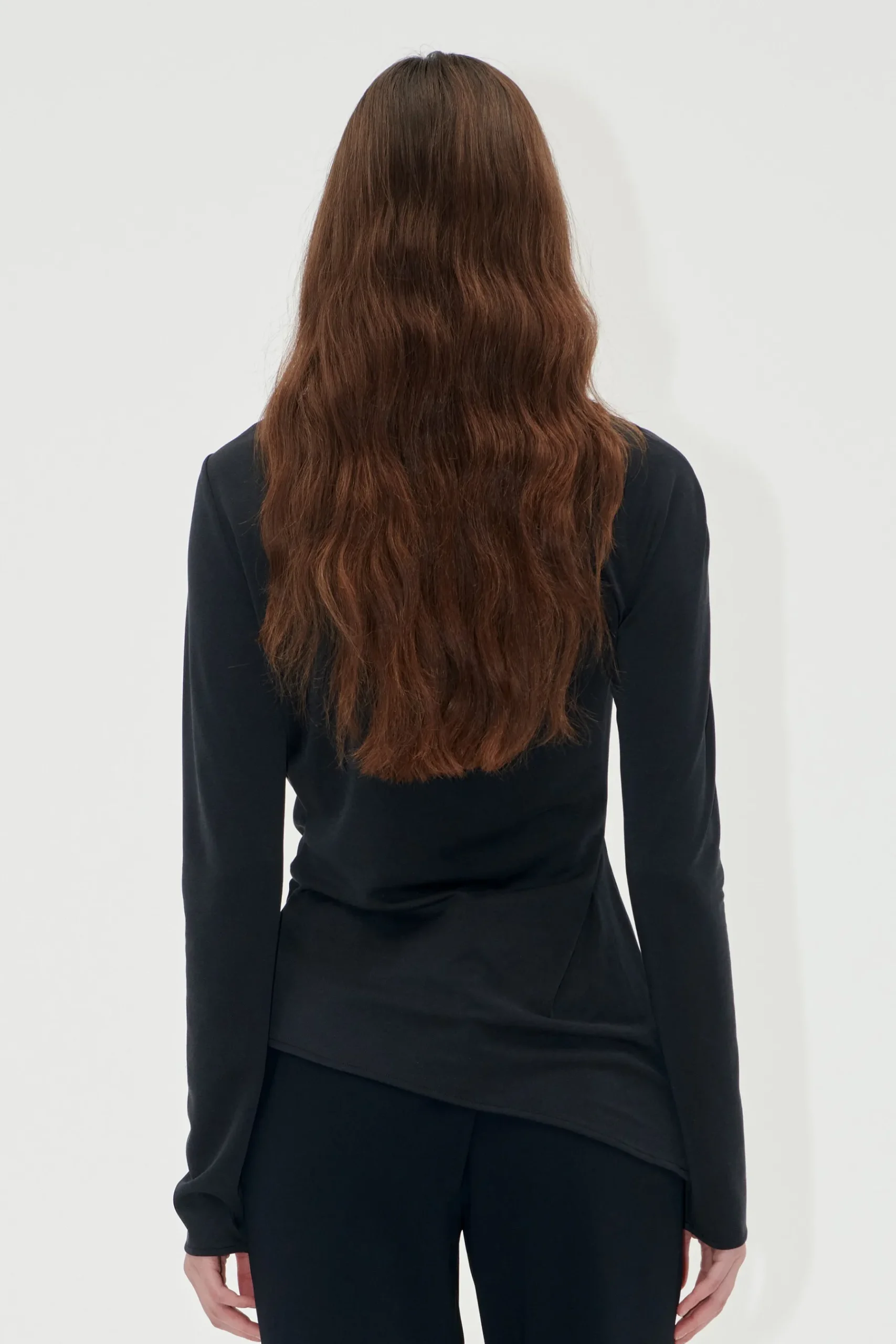 STINE GOYA Long Sleeve Top With Fixed Buckle - Jet Black JetBlack Fashion