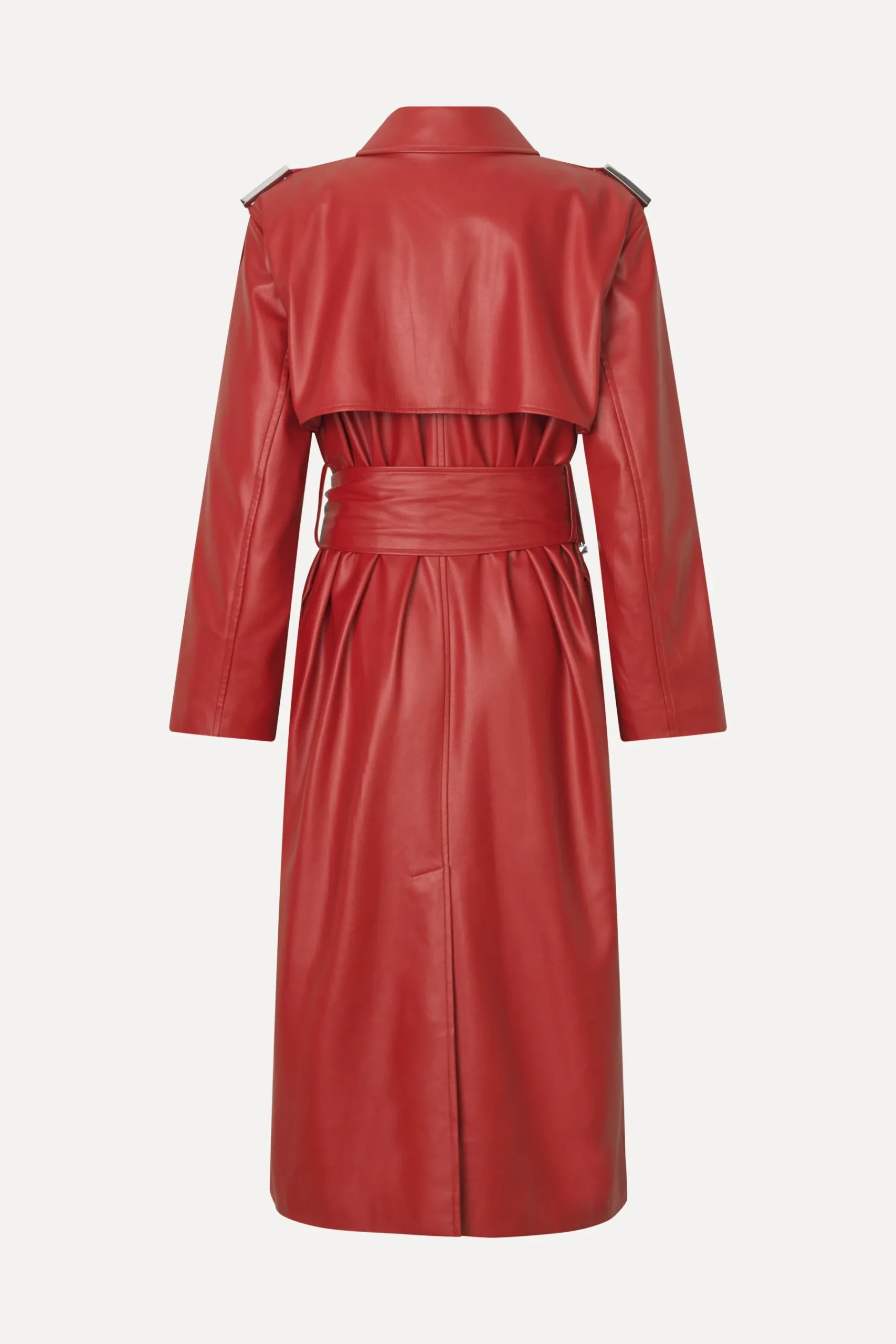 STINE GOYA Oversized Trenchcoat With Buckle Belt - Red Ochre RedOchre Cheap