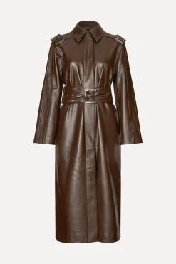 STINE GOYA Oversized Trenchcoat With Buckle Belt - Chocolate Discount