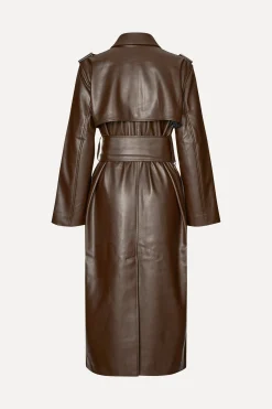STINE GOYA Oversized Trenchcoat With Buckle Belt - Chocolate Discount