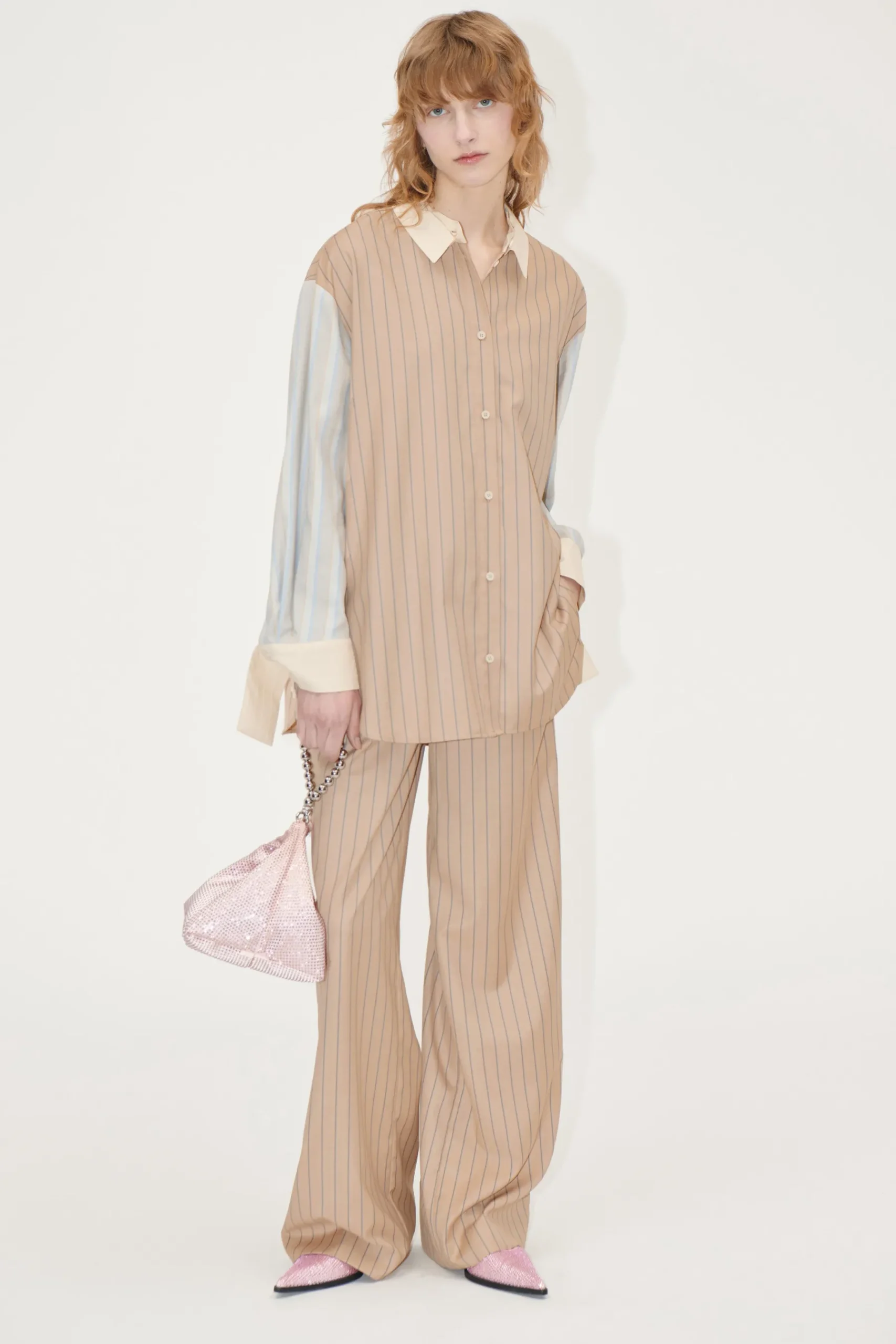 STINE GOYA Reversed Wide Leg Pants - Multi Stripes MultiStripes Clearance