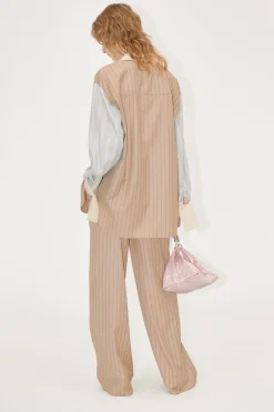 STINE GOYA Reversed Wide Leg Pants - Multi Stripes MultiStripes Clearance