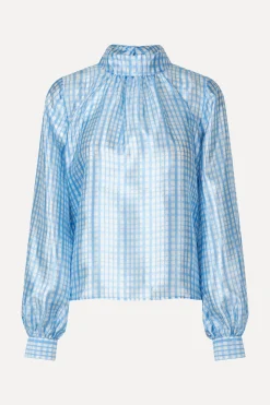 STINE GOYA SGAshley Blouse - Blue Check BlueCheck Shop