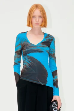 STINE GOYA SGFlorian Blouse - Brown Brush Stroke Poppy BrownBrushStrokePoppy Fashion