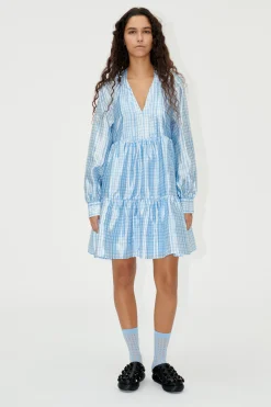 STINE GOYA SGJasmine Dress - Blue Check BlueCheck Outlet