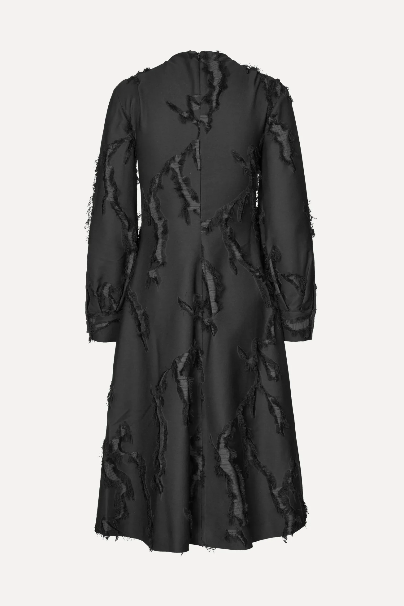 STINE GOYA Shoulder Pleated Long Dress - Jet Black JetBlack New